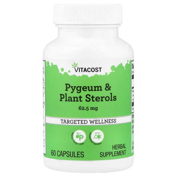 Vitacost Pygeum & Plant Sterols, 60 Capsules