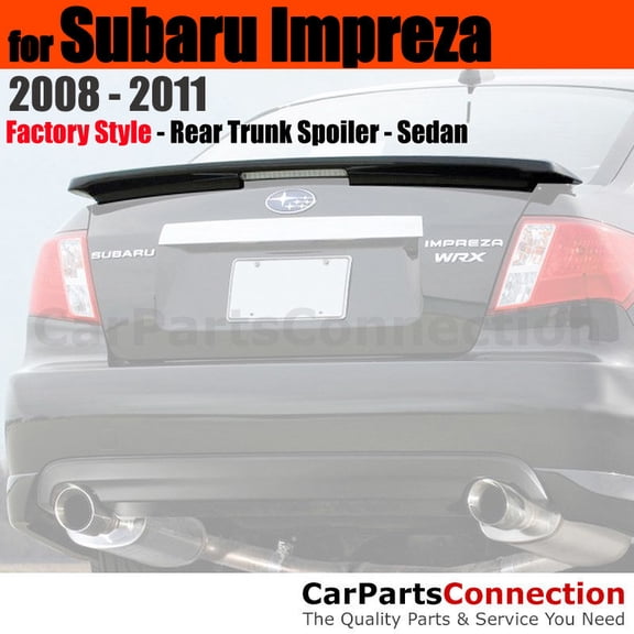 Trunk Spoiler Compatible With 2008 2009 2010 2011 Subaru Impreza Sedan Factory Style Painted Color 32J Obsidian Black