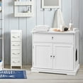 thumbnail image 4 of Gymax Wooden Cat Litter Box Enclosure w/ Drawer Side Table Furniture White, 4 of 9