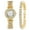 gold set, variant on Silver Gold Watches Roman Numerals Rose Gold Quartz Watches Bracelets Wrist Watches for Women in Gift Box