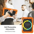 thumbnail image 2 of XYX For iPad 9th/8th/7th Generation 10.2 inch Case, 360 Rotating Shockproof Cover with Stand, Screen Protector, Shoulder Strap, Orange, 2 of 7