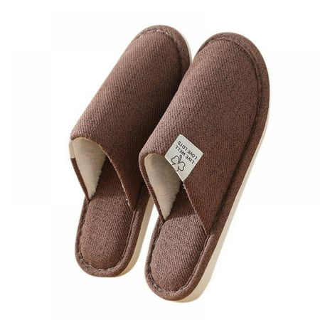 

Linen House Slippers Soft Open Toe Anti-sweat and Deodorant Slippers Breathable No Static Electricity In Winter No Dust Adsorption Economical Bedroom Slippers for Family Sharing