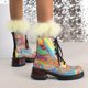 thumbnail image 5 of NECHOLOGY Botas Mujer Adulto Femenino Zapatos Botines mujer Botines de mujer Moda de otoño e invierno Color desteñido Cómodo con cordones Tacón cuadrado Tacón grueso (A, 8), 5 of 7