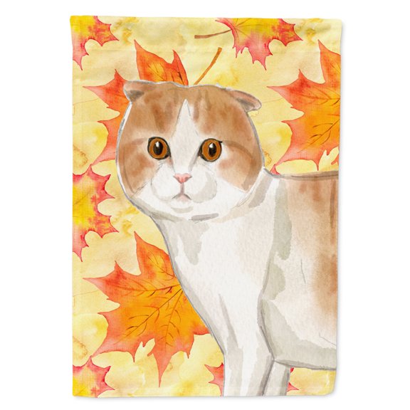 Scottish Fold Fall Leaves Flag Canvas House Size
