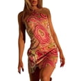 thumbnail image 2 of Kmbangi Robe Femme Ajustée Multicolore Sans Manches Imprimée une-Pièce, 2 of 6
