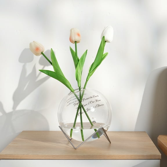 TSOMEI Acrylic Clear Vase Round  Earth Vase for Flowers Decor for Dinner Table/Bedroom/Party 1 Pack