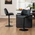 thumbnail image 5 of YOUNIKE Faux Leather Upholstered Bar stools Set of 2, Adjustable Swivel Bar Chair, Counter Height Chairs with Back and Footrest, Black, 5 of 13