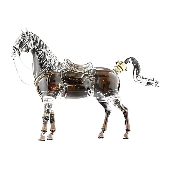 Leatfisat Galloping Horse Design Wine Decanter High Borosilicate Glass Carafe With Aerating Function Elegant Barware