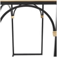 thumbnail image 5 of DecMode 18" x 24" Black Metal Arched Accent Table with Wood Zig Zag Patterned Top and Rattan Accents, 2-Pieces, 5 of 12