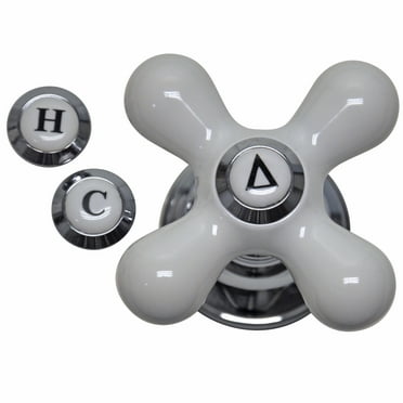 Danco Cross-Arm Faucet Handle | Sink & Bathtub Handle | White Porcelain/Chrome (46004)