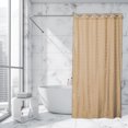 thumbnail image 2 of Latte Extra Long Shower Curtain Polyester Hook Less Cubic 79"L x 71"W, 2 of 4