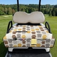 thumbnail image 2 of COEQINE Bag-Style Foldable Golf Cart Seat Cover, Compact Carry Design with Handle, Universal 51.2"x30.3" for Most 2-Seaters, Quilted Polyester, 4 Front Pockets, Yellow Brown Paw Print, 2 of 8