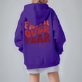 thumbnail image 2 of CUSTG Women Casual Hoodie Loose Fit Letter Print Pullover Sweatshirt For Daily Wear Vacation Spring Winter Comfortable Soft Long Sleeve Oversized Soft Tops Streetwear, 2 of 9