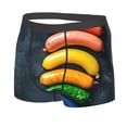 thumbnail image 2 of Daiia Rainbow Sausages On Dark Slate Men's Underwear Boxer Briefs, Cotton Stretch Moisture-Wicking Underwear-X-Large, 2 of 9