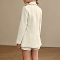 thumbnail image 5 of VOUZZA Girls Blazer Outfits 2-Piece Set Double Long Sleeve Suit Jacket with High Waisted Casual Shorts 3-14, 5 of 7