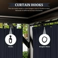 thumbnail image 4 of Pakunoda 14' X 6.5' Outdoor Curtains for 12' X 16' Gazebo, Waterproof Outdoor Privacy Curtain Panel set of 4, Navy Blue(Curtain Only), 4 of 8