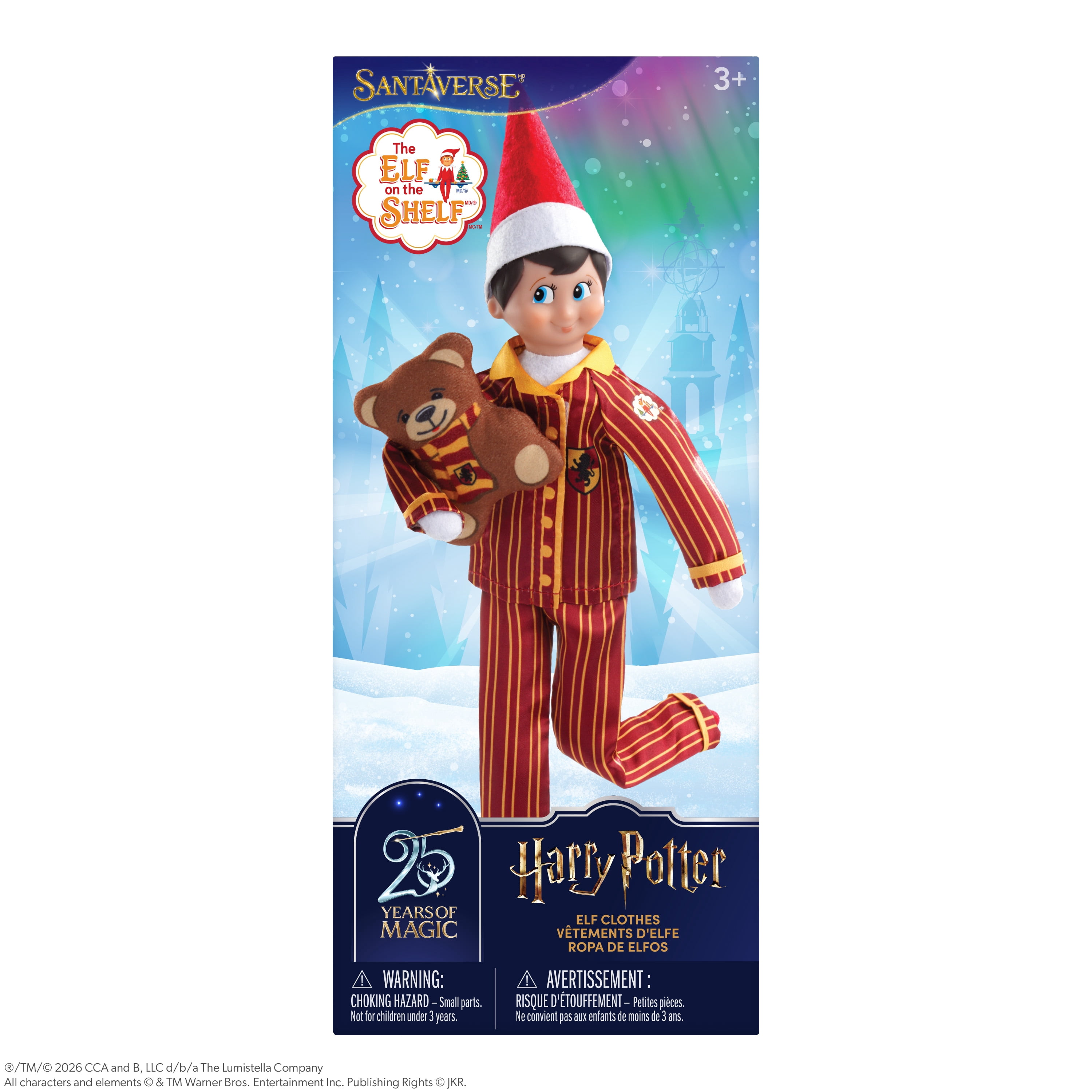 The Elf on the Shelf Harry Potter Gryffindor Pajama with Teddy Bear Set - Scout Elf Not Included