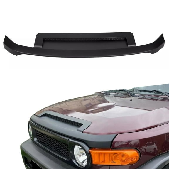 ONEPI Matte Black Front Upper Hood Bulge Molding Compatible with Toyota FJ Cruiser 2007 2008 2009 2010 2011 2012 2013 2014  Models