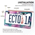 thumbnail image 3 of Aluminum License Plate Frame 2 Pack Car Exterior Accessory Car Tag Holder for Front Rear Plates Cars Decor Pink and Teal Tie-dye, 3 of 7