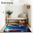 thumbnail image 3 of Ultra Soft Area Rug, Mystical Sea Creatures Holographic Jellyfish Floating Effect, Non Slip, Stain Resistant, Washable Area Rugs for Living Room, Bedroom(Blue, 4X6), 3 of 8