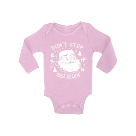 

Awkward Styles Ugly Xmas Baby Outfit Bodysuit Don t Stop Believin Christmas Baby Romper