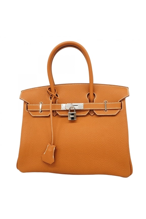 Pre-Owned Hermes Birkin 30 Togo Gold Handbag (N Stamp) for Women