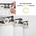 thumbnail image 2 of Happy Easter No Hooks Shower Curtain with Snap-in Liner Spring Gnome Eggs Floral Linen Texture Black Plaid Shower Curtains for Bathroom, Waterproof, Easy Install, Washable 54"x78", 2 of 9