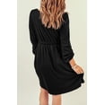 thumbnail image 3 of Women's Black Button Up High Waist Long Sleeve Dress, 3 of 20