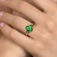 thumbnail image 4 of Gem Stone King 2.60 Ct Oval Green Nano Emerald 18K Rose Gold Plated Silver Ring, 4 of 6