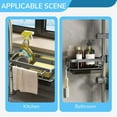 thumbnail image 1 of Classic Kitchen Accessories, Kitchen Faucet Organizer New Dish Sponge Holder Over Faucet Kitchen Caddy Organizer Multifunction Organizer Rack for 0.71.1inch Round Water Pipe, 1 of 5