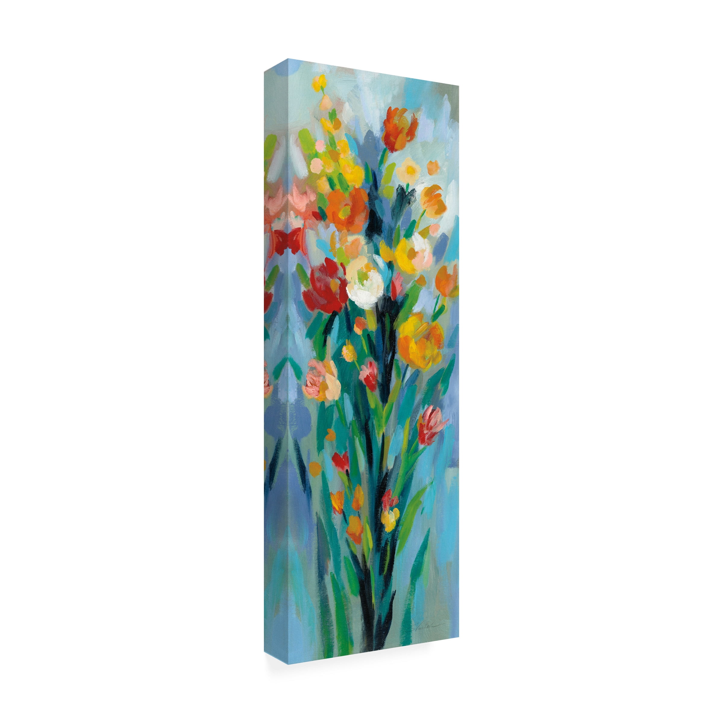Silvia Vassileva 'Tall Bright Flowers II' Canvas Art