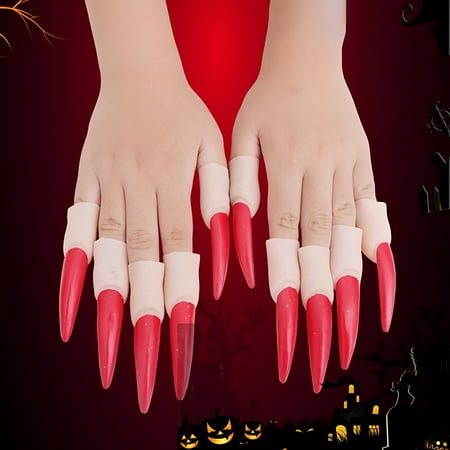 RAGUPEL 2026 New Realistic Cosplay Fake Nails - 10Pcs Funny Terrible Horror No Odors Decorative Portable Kids Witch Decorations Halloween Props for Festival for Party, Cosplay, Home