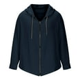 thumbnail image 3 of BXINGOHAI Men's Lightweight Zip Up Hoodie Long Sleeve Sweatshirt Athletic Slim Fit Basic Jacket with Pockets Navy M, 3 of 5