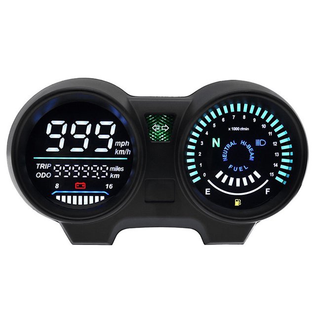 Medidor electrónico multifuncional para motocicleta, velocímetro Digital LED, odómetros, voltímetro, tacómetro, medidor de combustible y aceite, máx. 15000RPM