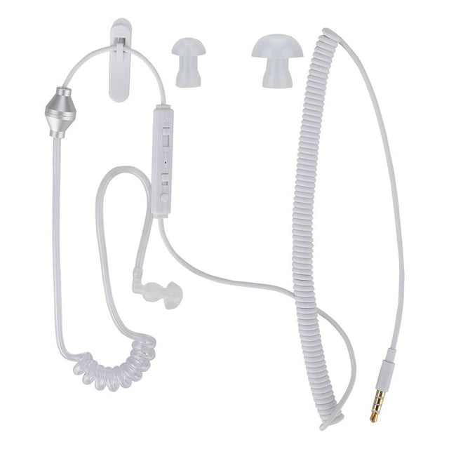 Auricular antirradiación de 3,5 mm, auricular con tubo de aire, carrete unilateral, mini micrófono incorporado con un clip para el cuello para militares, clubes nocturnos, bares, uso de paintball