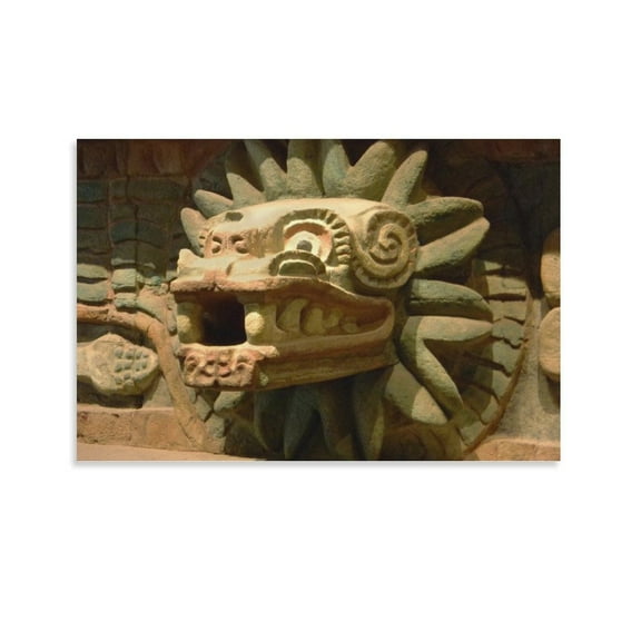 Quetzalcoatl AZTEC MUSEUM Mexico Canvas Art Poster And Wall Art Picture Print Modern Family Bedroom Decor Posters,Unframe-style,20x30inch(50x75cm)