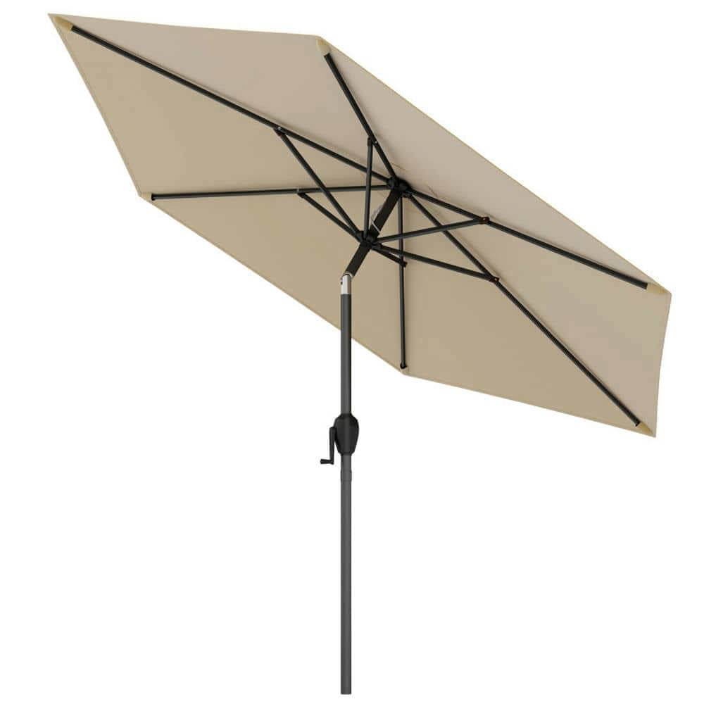 Spaco 7.5 Feet Outdoor Patio Heavy Duty Market Umbrella, Outdoor Shade with Push Button Tilt, Beige
