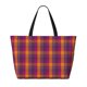thumbnail image 2 of Disketp Orange and Purple Plaid Bolsa de Playa de Gran Capacidad, Bolso Impermeable y a Prueba de Arena para Mujer, Ideal para Playa, Piscina y Natación, 2 of 7