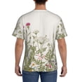 thumbnail image 3 of Vsdgher Herbs and Wildflowers Print Men's Dry Fit Mesh Athletic Shirts Moisture Wicking Tennis T-Shirt Tops, 3 of 9