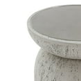 thumbnail image 4 of LuxenHome Rustic Off White and Gray Round 15.75-Inch Tall MgO Side Table, Indoors and Outdoors, 4 of 8