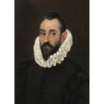 thumbnail image 2 of El Greco (Domenikos Theotokopoulos) 14x18 Black Ornate Wood Framed Double Matted Museum Art Print Titled - Portrait of a Gentleman, 2 of 5