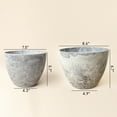 thumbnail image 4 of La Jolie Muse Flower Pots Outdoor Garden Planters, Indoor Plant Pots W/ Drainage Holes, Plastic, Marble Pattern Grey, Set 2(19 +22cm), 4 of 7