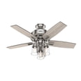 thumbnail image 2 of Hunter - Bennett Indoor Ceiling Fan With Light, Remote, 44-inch, Brushed Nickel, Transitional-style, 3-speed WhisperWind Motor, 50417, for living rooms, bedrooms, home offices, kitchens, 2 of 15