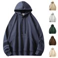 thumbnail image 2 of Qingpeng Men's Hoodies Sweatshirts Pullover Loose Fit Casual Long Sleeve Shirts with Pocket, 2 of 7