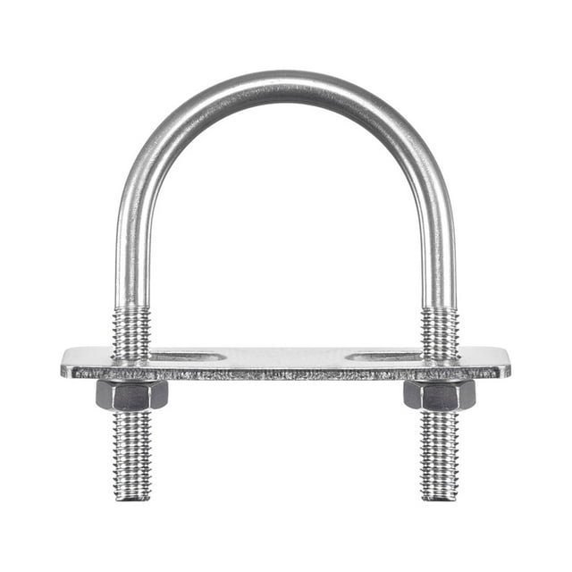 Unique Bargains Rond U-Bolts 6 Ensembles 50mm Largeur Intérieure 75mm Longueur M8 avec des Écrous et des Plaques