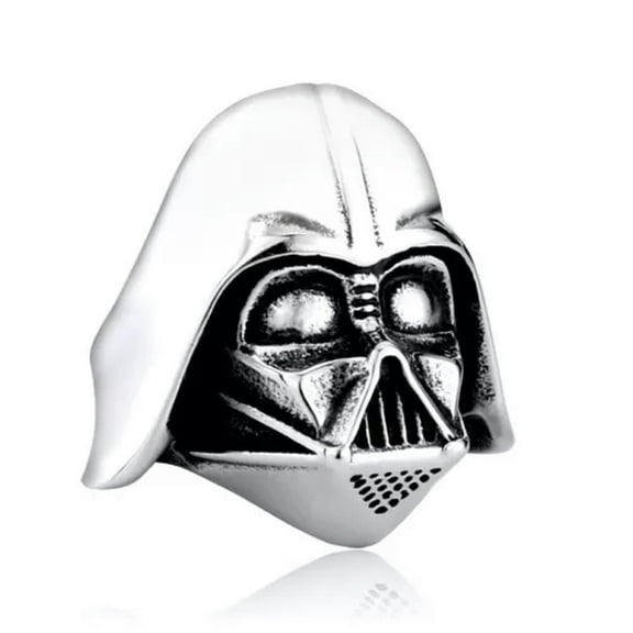 K-KED Darth Vader War Robot Warrior Helmet Ring Stainless Steel Biker Punk Men's Ring-11