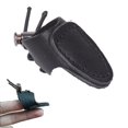 thumbnail image 2 of Anillo de cuero suave KEWITY protector de dedo para Tiro con arco recurvo guante de Tiro negro, 2 of 5