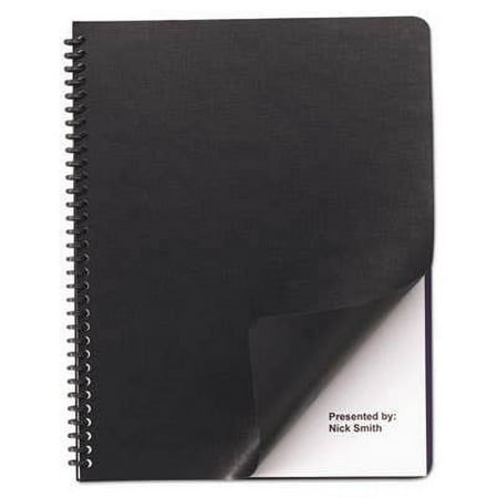 9742491 GBC Leather Look Binding System Covers, 11 x 8-1/2, Black, 100 Sets/Box