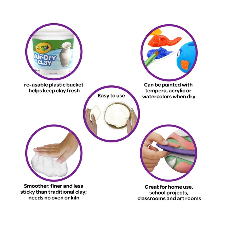 Crayola Air Dry Clay Bucket, 5 lbs, White photo 6