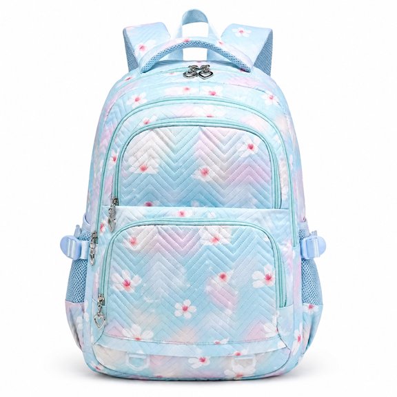 BUTIED 17 inch Cute Floral Bookbag Multi Backpack Water-Resistant Large Capacity Laptop Bag, Great for 6-14